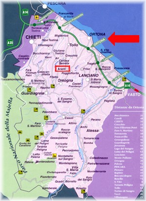 Cartina della Provincia di Chieti